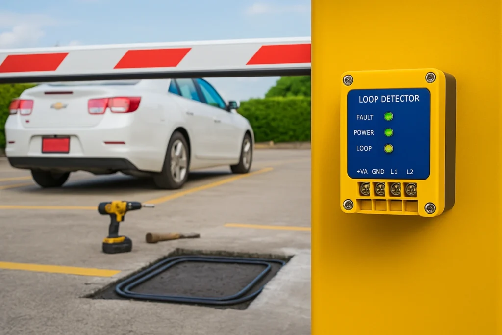 Loop Detector ที่ทางเข้า-ออกลานจอดรถอัตโนมัติ