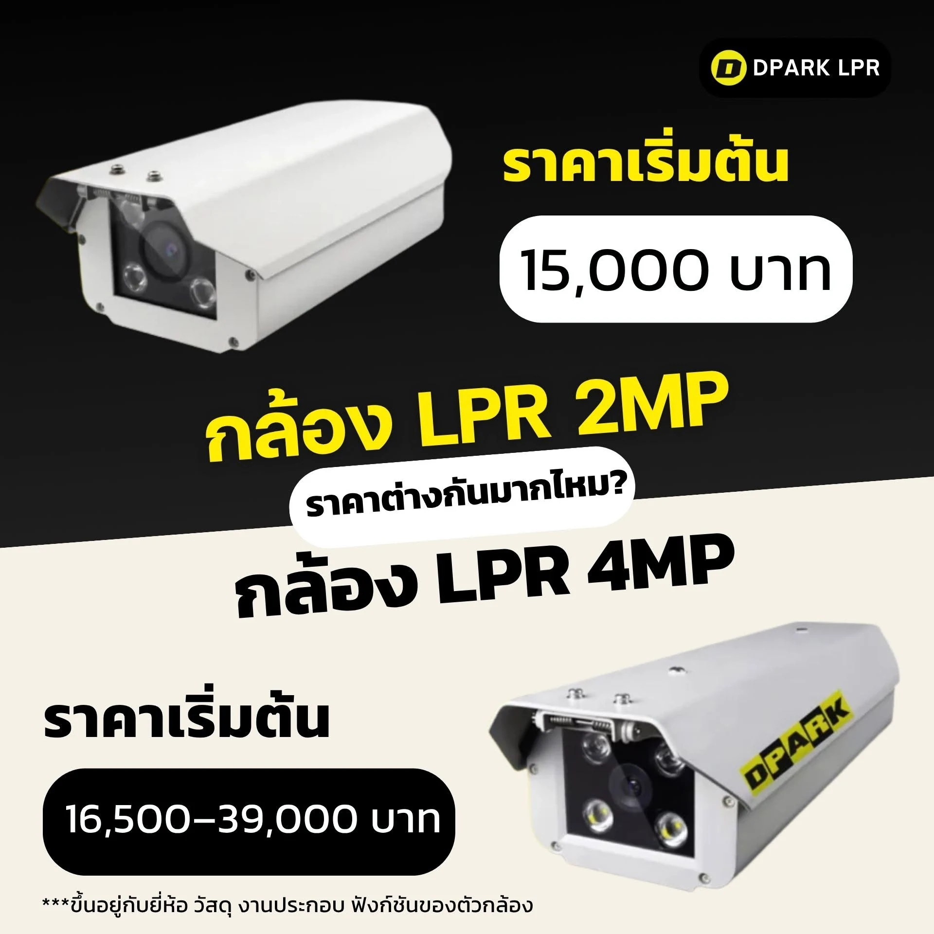 เปรียบเทียบช่วงราคากล้อง LPR 2MP และกล้อง LPR 4MP เพื่อช่วยตัดสินใจเลือกสเปกที่เหมาะกับงบประมาณ