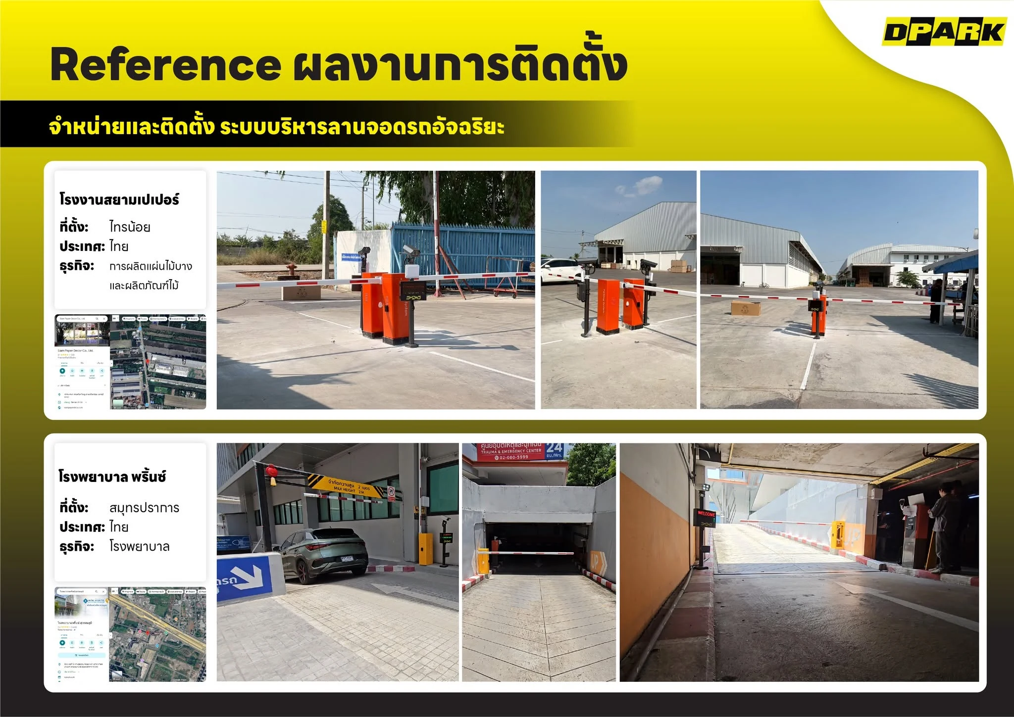 Reference ผลงานการติดตั้งระบบบริหารลานจอดรถอัจฉริยะและระบบ LPR ของ DPARK ในหน้างานจริง
